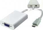 MicroConnect Adapter HDMI - VGA M/F, White, Support Audio, 1920*1080p@60Hz