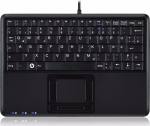 Keyboard Perixx Perixx PERIBOARD-510 H PLUS UK, mini USB keyboard, touchpad, hub, black