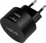 Logilink USB Steckdosenadapter 2port,10.5W,Fast Charging,sch