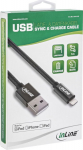 Kabel USB InLine USB-A - Lightning 2 m Szary (31422B)