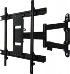 B-TECH BTV513/B - Befestigungskit (Double arm wall mount, Mounting plate, Clip For cable routing, 2 connecting clips) - Ultra-thin - for flat screen - Schwarz - screen size: bis zu 139.7 cm (bis zu 55 Zoll)