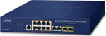 Planet L2+ 8-Port 10/100/1000T 802.3at PoE + 2-Port 10/100/1000T + 2-Port 100/1000X SFP Managed Switch