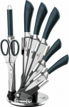 Berlinger Haus Knife Set 8 partial on a stand Metallic Line Aquamarine Edition BH/2415