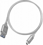 Cable USB SilverStone USB-A - USB-C 0.5 m Silver (52034)