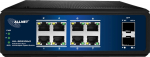 ALLNET Switch unmanaged industrial 8x LAN 2x SFP l&uuml;fterlos DIN - Switch - Kupferdraht