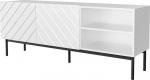 Cama MEBLE ABETO RTV cabinet on black steel frame 150x42x60 cm white/gloss white