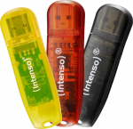 Intenso Rainbow Line - USB-Flash Drive - 32 GB - USB 2.0 - Schwarz, Gelb, Rot (pack of 3)