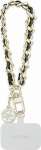 Guess Guess GUOUCHSAMC4K Universal Hand Strap czarny/black Saffiano Chain 4G Charm