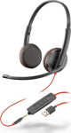 HP Poly Blackwire C3225 - Blackwire 3200 Series - headset - on the ear - wired - 3.5 mm Contact - svart - Skype certified, Cisco Jabber certified, Avaya certified