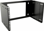 Lanview 19" 6U Adjustable Depth Open, Frame Rack Wall Mount - Black