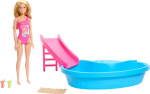 Mattel Barbie Doll with Pool Slide Playset (HRJ74)