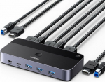 Ugreen Switch Switch KVM UGREEN CM664 switch 3xUSB-A,2xUSB-B,2xUSB-C,3xHDMI,micro USB czarny