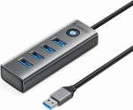 ORICO HUB 4-portowy USB-A 3.0 przew&oacute;d 0.15M - szary