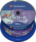 Verbatim DVD+R 16x 4.7GB 50P CB Printable NO ID 43512