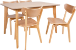 Dining set ROXBY table, 4 chairs, oak