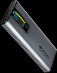 AXAGON EEM2-SD2 USB-C 3.2 Gen 2 - M.2 NVMe / SATA SSD 30-80mm ALU box grey, LCD display