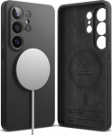 Kaitse&uuml;mbris Silicone Magnetic, Samsung Galaxy S26 Ultra, must, Qi2/MagSafe &uuml;hilduv, Ringke