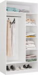 Furniture Wholesaler Wardrobe OPENO 1W6P WHITE Modular Shelf with Bar Bedroom Shelves