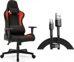 Armchair SENSE7 Spellcaster black and red fabric + kabel usb