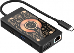 HUB USB Baseus QUALO Transparent HUB USB-C HDMI z wireless charger function QTPB5-HUB-18 czarny
