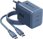 Charger Forcell F-Energy GaN III VT-60 60W PD QC 4.0+ 2x USB-C Pomegranate + kabel USB-C