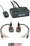 Lindy 2 Port VGA, USB 2.0 & Audio, Cable KVM Switch