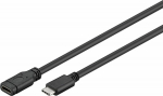 MicroConnect USB-C 3.2 Gen 1 Extension, Cable, 1m Black, for synching