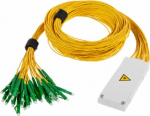 CommScope Medium OCM8 module containing 1x 1:16 PLC splitter; LC/APC connectors on input and outputs; 1.8m pigtail length; butt version
