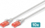 DIGITUS CAT 6 U/UTP Patchkabel - LSZH, 10 St&uuml;ck, 0.5m, grau