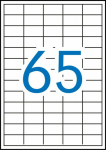 Etikett iseliimuv APLI 38x21.2mm, 65 tk A4 lehel, 100l/pk, Ref.01283