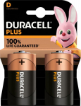 Alkaline Battery LR20 (MN1300/D) 1.5V Duracell 100% Plus Power (2pcs blister)