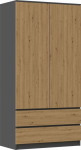 Topeshop Malwa wardrobe Ss-90 - Anthracite / Dąb Artisan!