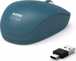 Port Designs 900545, Ambidextrous, Optical, RF Wireless, 1600 DPI, Blue