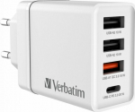 Verbatim CHR-30EU2 USB Charger 30W with 2 x USB-A 10W White