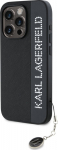 Karl Lagerfeld PU Saffiano Rhinestone Charm Case for iPhone 15 Pro Max / black