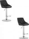 Leobert KAST stool - black PU leather / chrome base x 2