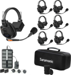 SARAMONIC WITALK9 WT6S 6-PERSON FULL-DUPLEX 1.9GHZ WIRELESS HEADSET INTERCOM SYSTEM W/ CARRY CASE
