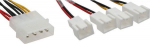 InLine Molex - 3-pin x4, Multicoloured (33005B)