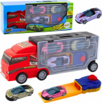 LEANToys Truck with Garage Z Car Launcher 3szt Czerwona