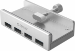 ORICO HUB 4-port mounted clamp USB-A 3.0 - srebrny