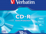 Verbatim CDR DATALIFE 48X 700 MB P, SLIM TRAY CART. 10 PACK EX/PRO