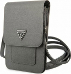 Guess Guess Handbag GUWBSATMGR grey/gray Saffiano Triangle
