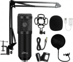Media-Tech Condenser Microphone, studio with a set of accessories STUDIO AND STREAMING MICROPHONE MT397K (Czarny)