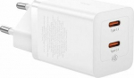 Baseus charger Wall charger Baseus GaN5 40W, 2x USB C (White)
