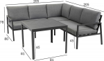 Garden furniture set ADRIAN table, corner sofa
