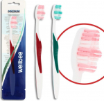 WELLBEE Adult medium hardness toothbrush (foil 6) - mix colors 1szt