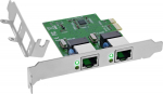 Karta sieciowa Level One Games InLine&reg; Dual Gigabit NIC, 2x RJ45 1Gb/s, PCIe x1, w this. slot plate LP