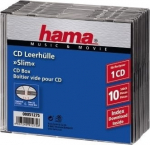 1x10 Hama CD-Slim Jewel Case clear/black 51275