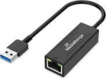 MediaRange USB-A Netzwerkadaper mit RJ45 Port, 20cm, sw