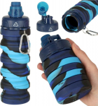 RoGer Foldable Silicone Water Bottle 500ml Blue